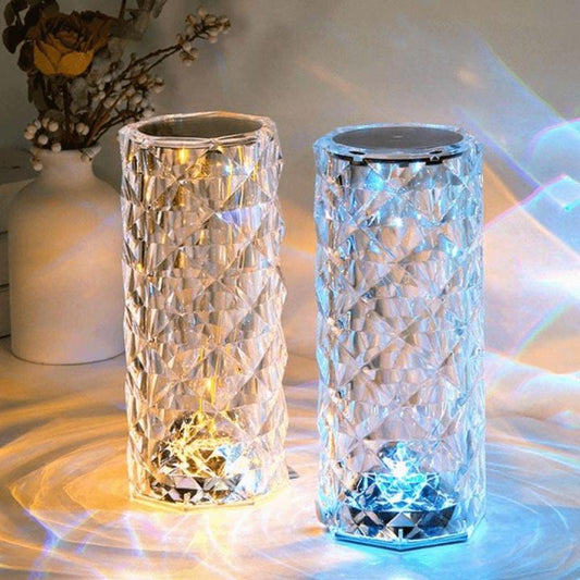 Crystal Rose Diamond Table Lamp – 16 RGB Colors with Remote & Touch Control