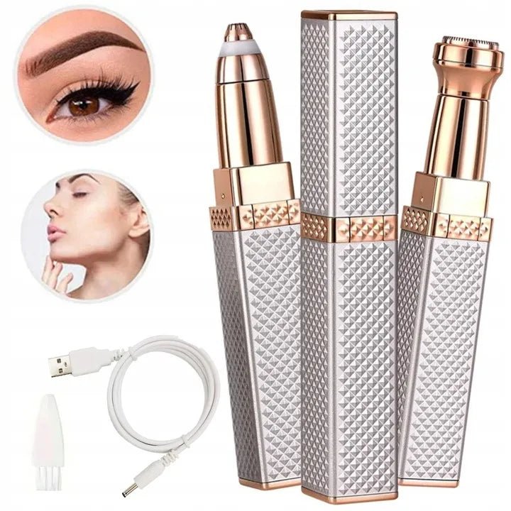 2 - in - 1 Electric Eyebrow & Facial Hair Trimmer – Painless, USB Rechargeable - TrendBuyPK