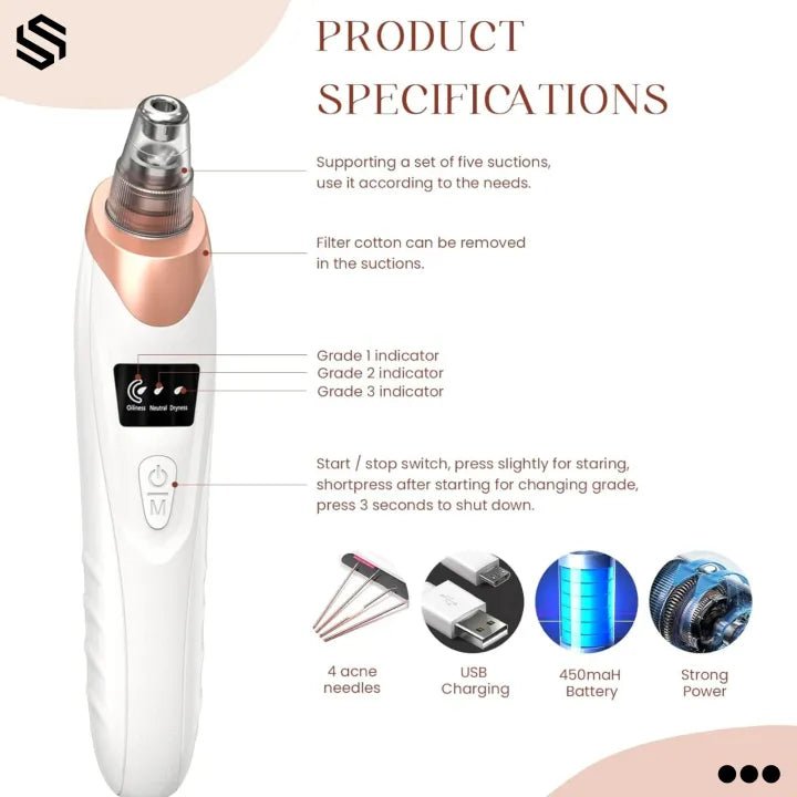 5 in 1 Blackhead Remover Vacuum Pore Cleaner – - TrendBuyPK